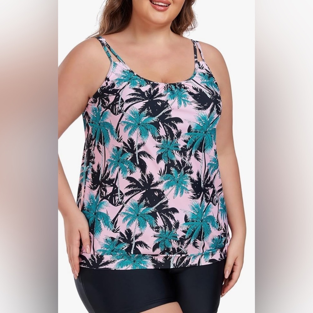 nwt-Ocean Blues 3Xl Plus Size Bandeau FULL coverage Loose-Fitting TOP ONLY